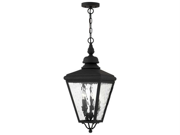 Photos - Floodlight / Street Light Livex Lighting Cambridge 3 - Light Outdoor Hanging in Black 2035-04