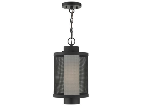 Livex Lighting Nottingham 1-Light Textured Black Glass Lantern Mini Pendant