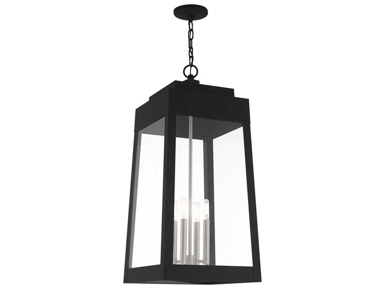 Livex Lighting Oslo 4-Light Outdoor Hanging Light Black 4