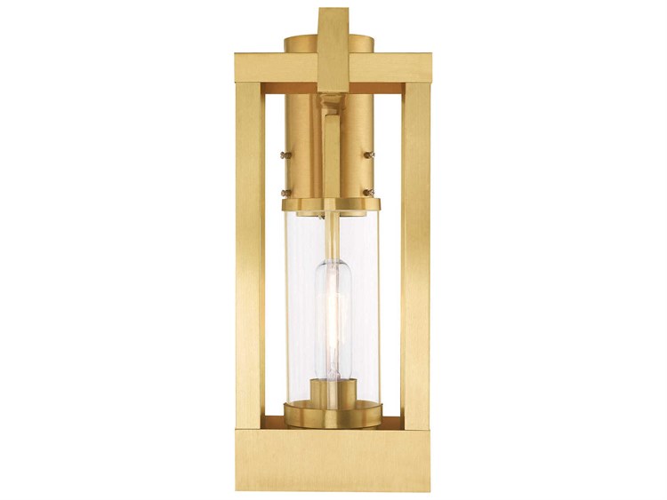 Livex Lighting Delancey 1-Light Outdoor Post Satin Brass 3