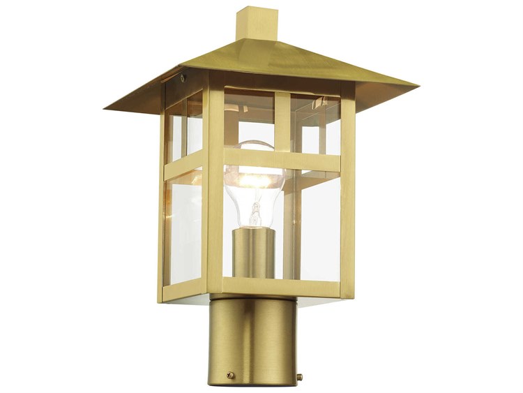 Livex Lighting Crestlake 1-Light Outdoor Post Light Gold 3