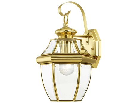 Livex Lighting Monterey Polished Brass 9'' Wide Outdoor Wall Light