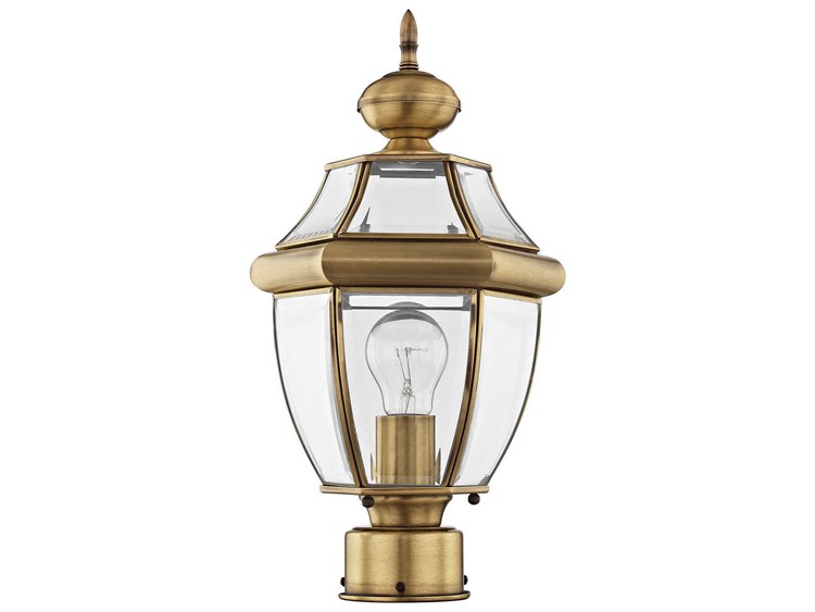 Livex Lighting Monterey Outdoor Post Light Antique Brass 2