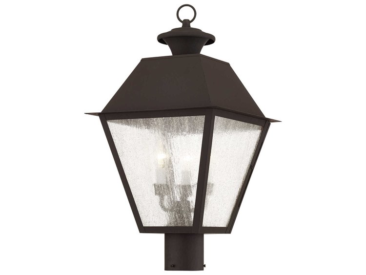 Livex Lighting Mansfield 3-Light Outdoor Post Bronze 4