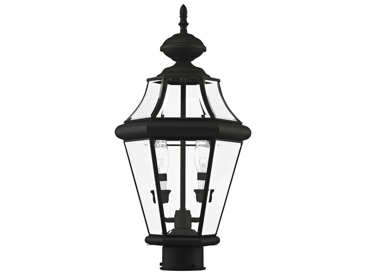 Livex Lighting Georgetown 2-Light Outdoor Post Light Black 2
