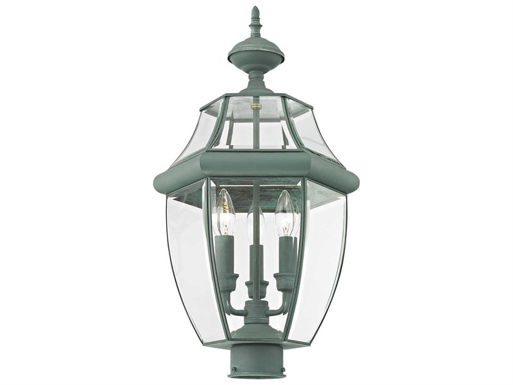 Livex Lighting Monterey 3-Light Outdoor Post Verdigris 3