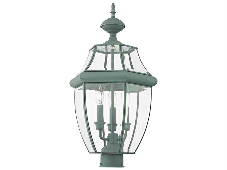 Livex Lighting Monterey 3-Light Outdoor Post Verdigris 4
