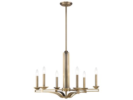Livex Lighting Trumbull 6-Light Antique Brass Candelabra Chandelier