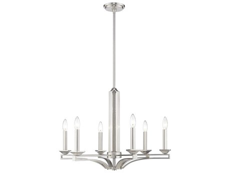 Livex Lighting Trumbull 6-Light Brushed Nickel Candelabra Chandelier