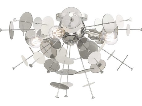 Livex Lighting Circulo 4-Light Polished Chrome Glass Semi Flush Mount