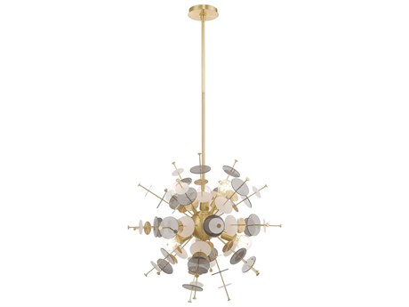 Livex Lighting Circulo 6-Light Satin Brass Glass Pendant