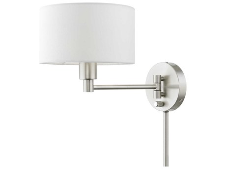 Livex Lighting 1 - Light Swing Arm with Off-White Shade