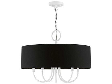 Livex Lighting Huntington 5-Light White Drum Chandelier