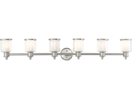 Livex Lighting Middlebush 6-Light Brushed Nickel Glass Vanity Light