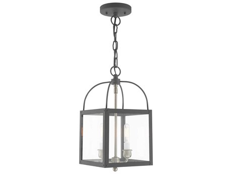 Livex Lighting Milford 2-Light Scandinavian Gray Glass Mini Pendant