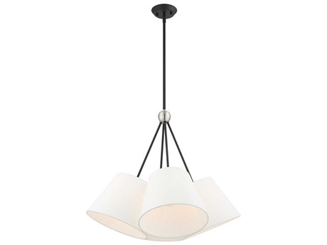 Livex Lighting Prato 4-Light Black White Empire Geometric Pendant