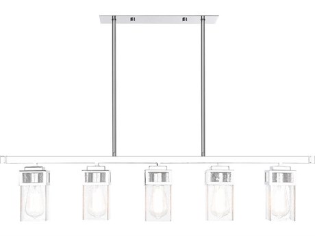 Livex Lighting Harding 5-Light Polished Chrome Glass Island Pendant