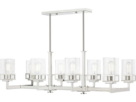 Livex Lighting Harding 8-Light Polished Chrome Glass Island Pendant