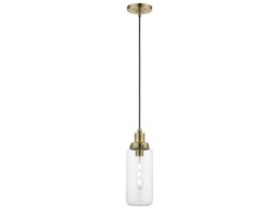 Livex Lighting Linz 1-Light Shiny Black Polished Brass Mini