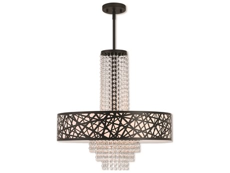 Livex Lighting Allendale 5-Light Bronze Crystal Drum Pendant