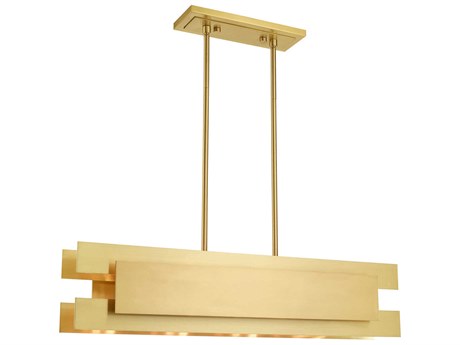 Livex Lighting Varick 4-Light Satin Brass Geometric Island Pendant