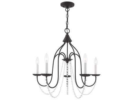Livex Lighting Alessia 5-Light Black Crystal Candelabra Chandelier