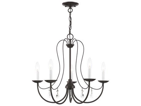 Livex Lighting Mirabella 5-Light English Bronze Crystal Candelabra Chandelier
