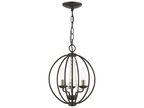 Livex Lighting Arabella 3-Light Bronze Antique Brass Crystal Candelabra Chandelier