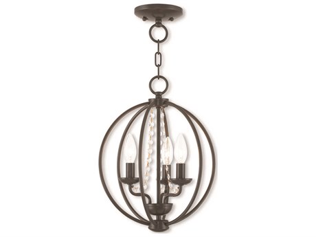 Livex Lighting Arabella 3-Light English Bronze Crystal Candelabra Chandelier