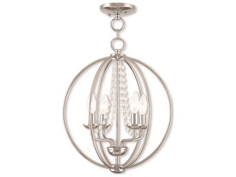 Livex Lighting Arabella 4-Light Polished Chrome Crystal Candelabra Chandelier
