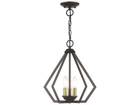 Livex Lighting Prism 3-Light English Bronze Antique Brass Geometric Pendant
