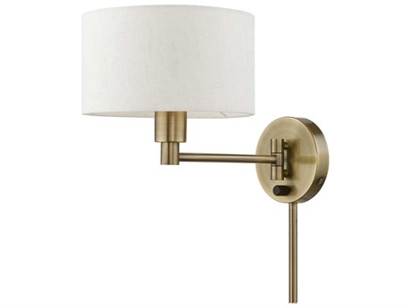 Livex Lighting 1 - Light Swing Arm with Oatmeal Shade