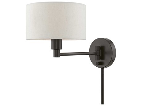 Livex Lighting 1 - Light Swing Arm with Oatmeal Shade