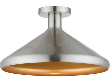 Livex Lighting Geneva 1-Light Brushed Nickel Semi Flush Mount