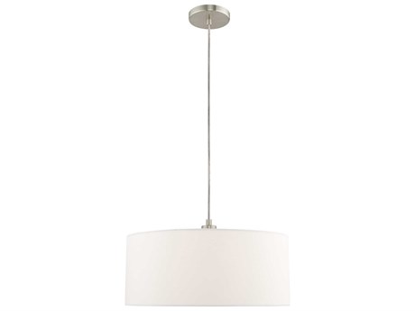 Livex Lighting Meridian 1-Light Brushed Nickel Drum Pendant