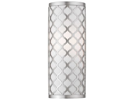 Livex Lighting Arabesque 1-Light Brushed Nickel White Wall Sconce
