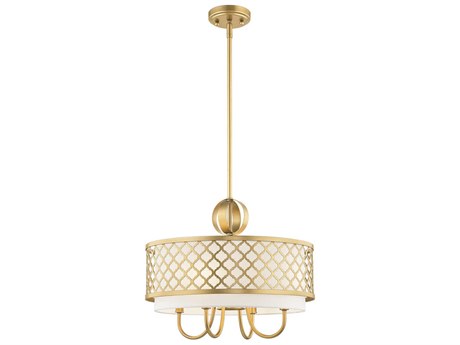 Livex Lighting Arabesque 5-Light Soft Gold White Drum Chandelier