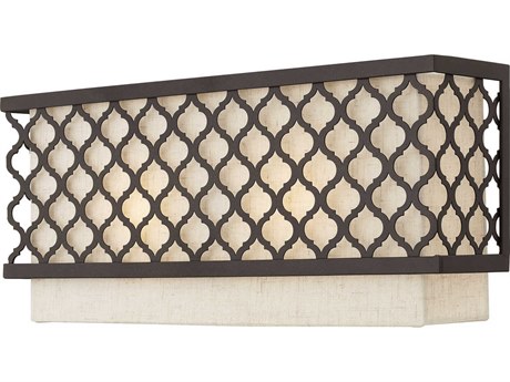 Livex Lighting Arabesque 2-Light English Bronze White Wall Sconce