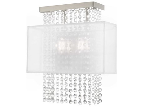 Livex Lighting Bella Vista 2-Light Brushed Nickel Clear Crystal Wall Sconce