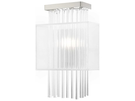 Livex Lighting Alexis 1-Light Brushed Nickel Crystal Wall Sconce