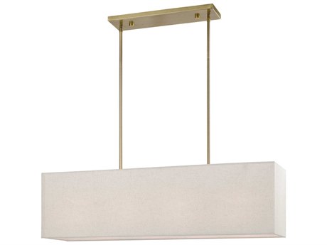 Livex Lighting Summit 4-Light Antique Brass Linear Island Pendant