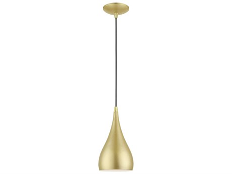 Livex Lighting Amador 1-Light Soft Gold Polished Brass Bell Mini Pendant