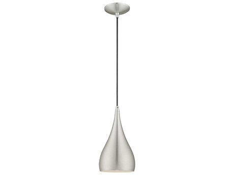 Livex Lighting 1-Light Brushed Aluminum Silver Mini Pendant