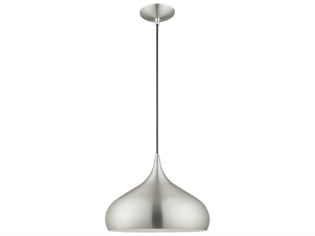 Livex Lighting 1-Light Brushed Aluminum Silver Pendant