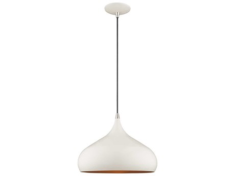 Livex Lighting 1-Light Shiny White Gold Pendant