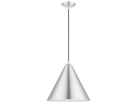 Livex Lighting Dulce 1-Light Brushed Aluminum Polished Chrome Nickel Pendant