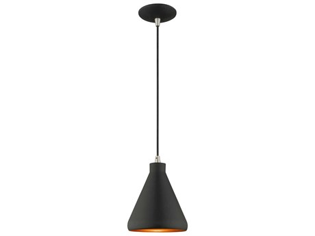 Livex Lighting 1-Light Black Gold Empire Mini Pendant