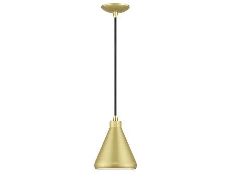 Livex Lighting Geneva 1-Light Soft Gold Polished Brass Mini Pendant