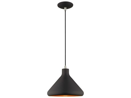 Livex Lighting 1-Light Black Gold Empire Mini Pendant