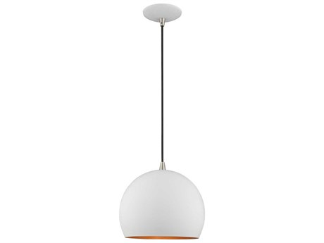 Livex Lighting 1-Light White Gold Dome Mini Pendant